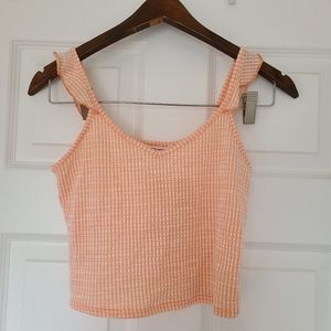 Caution to the Wind Striped Orange Crop Top